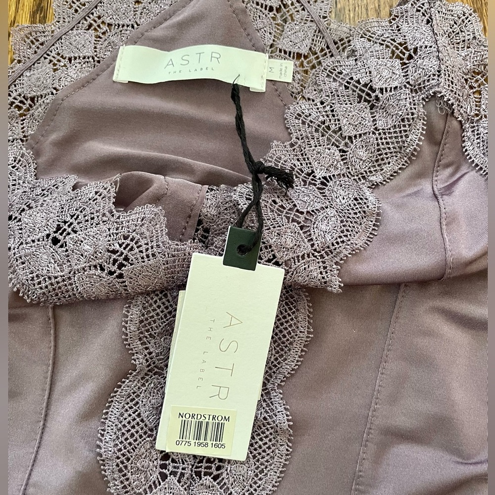 NWT Nordstrom ASTR the Label Lavender Lingerie Bodysuit, Medium